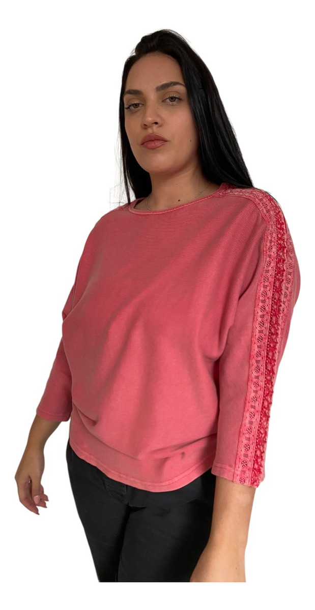 Blusa Remera Talle Grande Texturada Puntilla Varios Modelos - Imagen 6