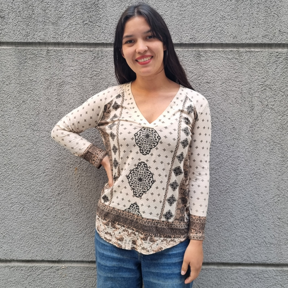 Blusa Lucky Brand Estampada Talle Grande Importada - Imagen 13