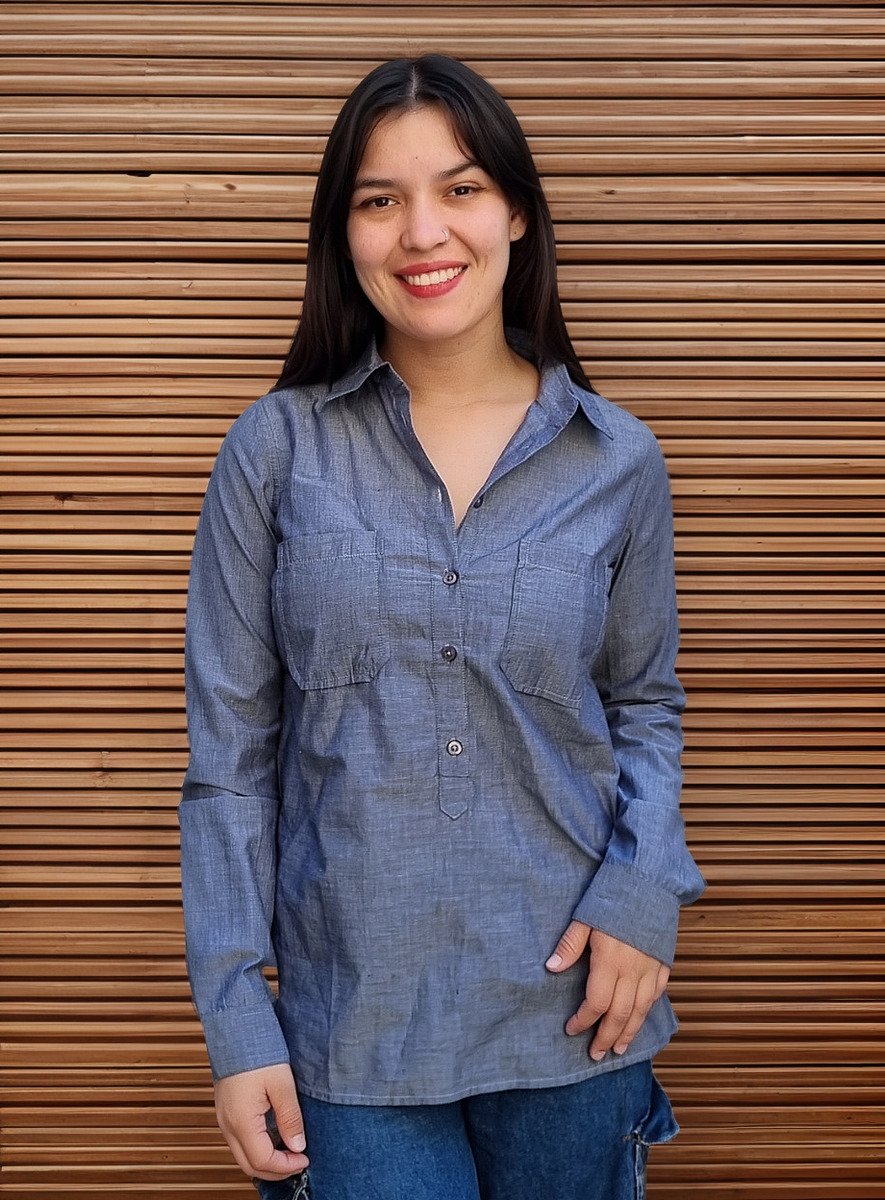 Camisa Blusa Jeans Mujer Talles Grandes Importada Premium