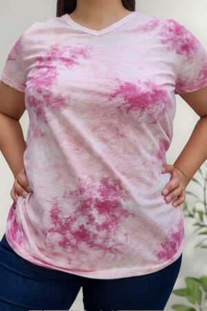 Remera Blusa Fruncido Batik Talle Grande Algodón