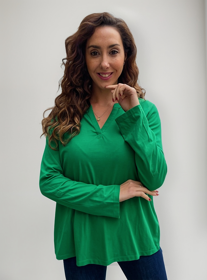 Blusa Remera Básica Mujer Escote En V Amplia Calidad Premium - Imagen 5