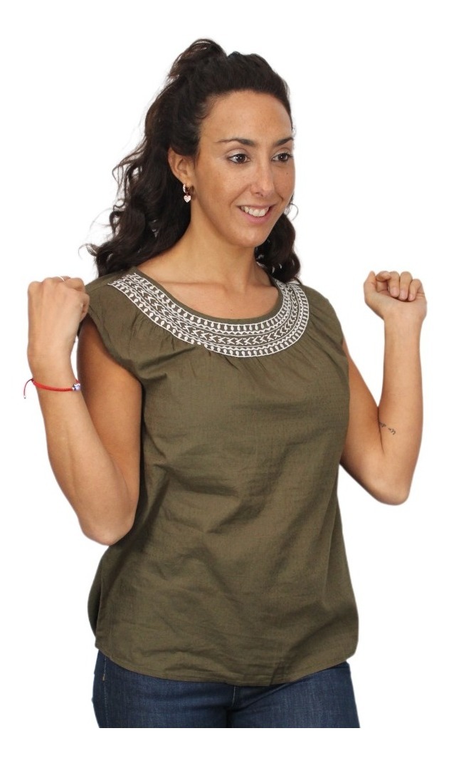 Blusa Bordado Blanco Algodon Importada - Imagen 9