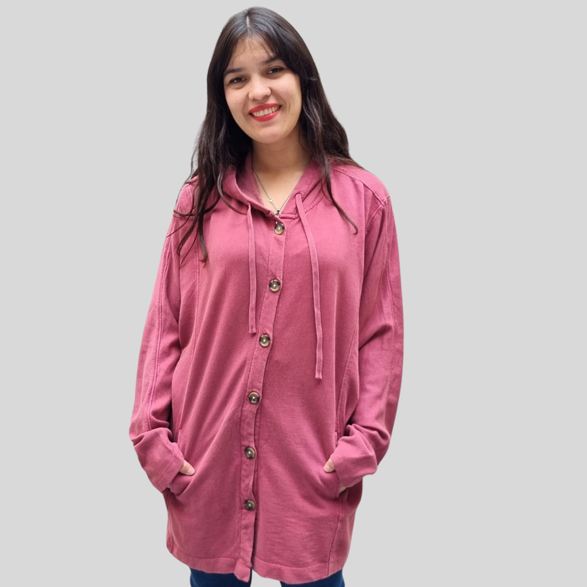 Campera Hoodie Mujer Talles Grandes Abrigada Algodón Premium - Imagen 34