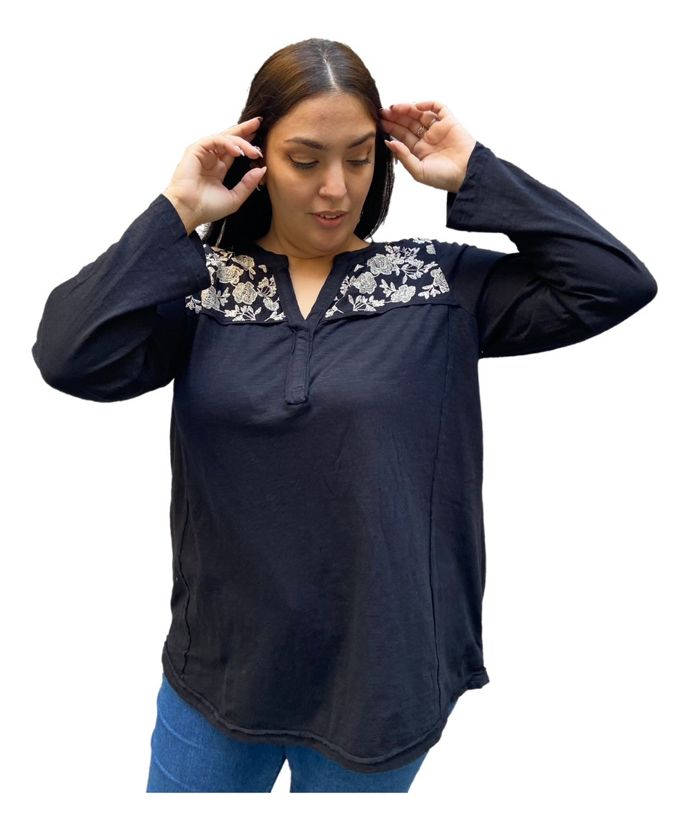 Blusa Remera Bordada Mujer Talles Grandes Algodón Importada - Imagen 25