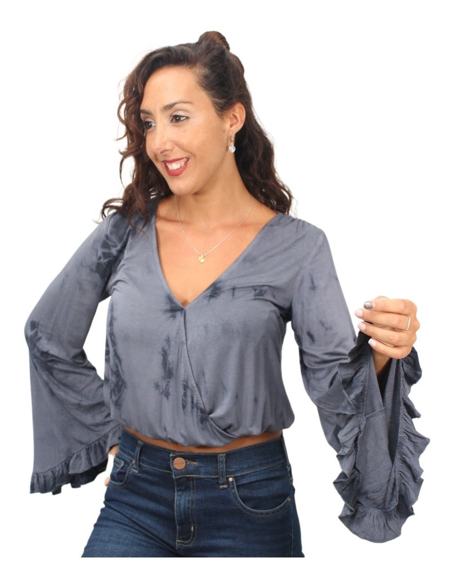 Blusa Batik Manga Oxford Importada - Imagen 2