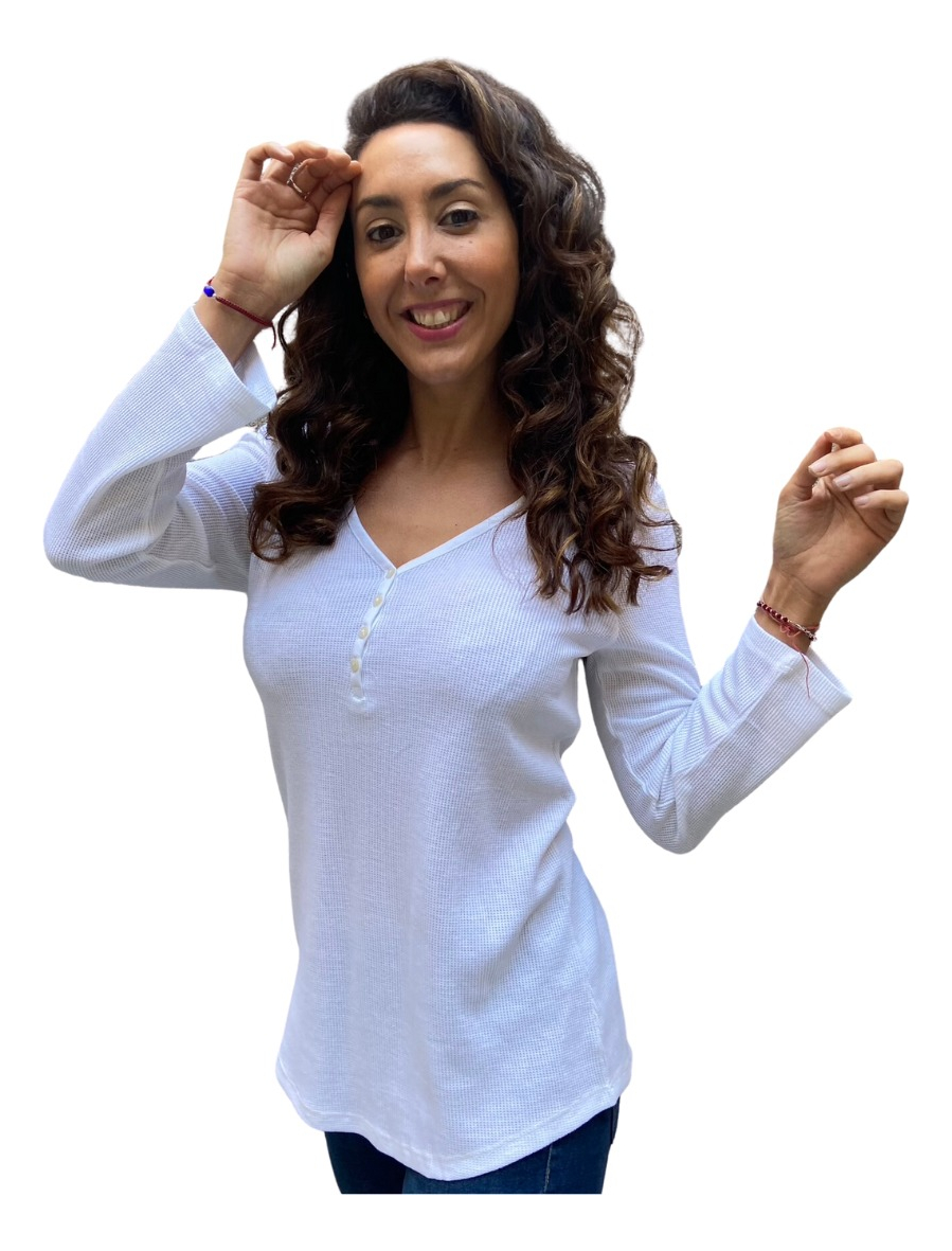 Remera Blusa Mujer Talles Grandes Manga Tres Cuartos Algodón - Imagen 18
