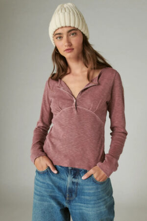 Blusa Remera Lucky Brand Manga Larga Algodon 100% Importada