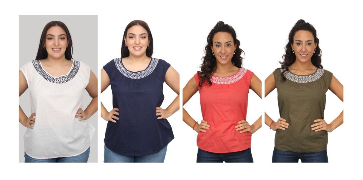 Blusa Bordado Blanco Algodon Importada - Imagen 7