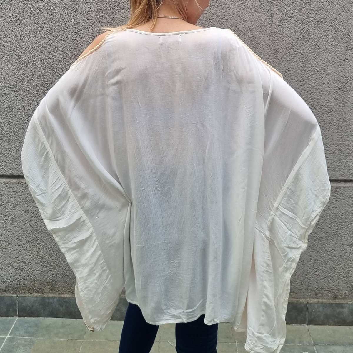 Blusa Poncho Bambula Bordada Talle Grande Importada - Imagen 19