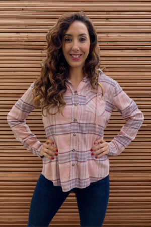 Camisa Mujer Escocesa Cuadrille Capucha Amplia Importada