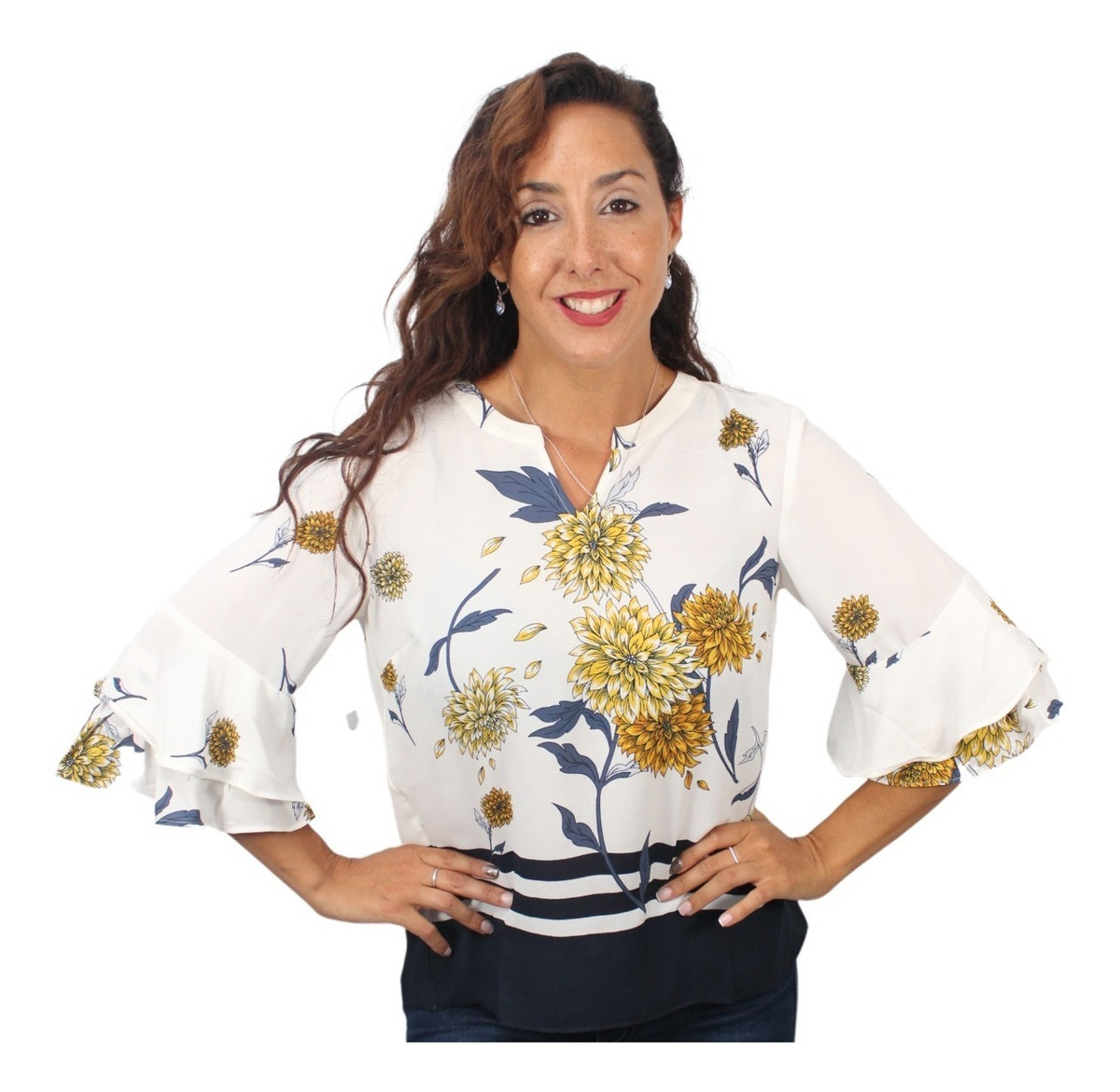 Blusa Ann Taylor Gasa Floreada Importada India - Imagen 2