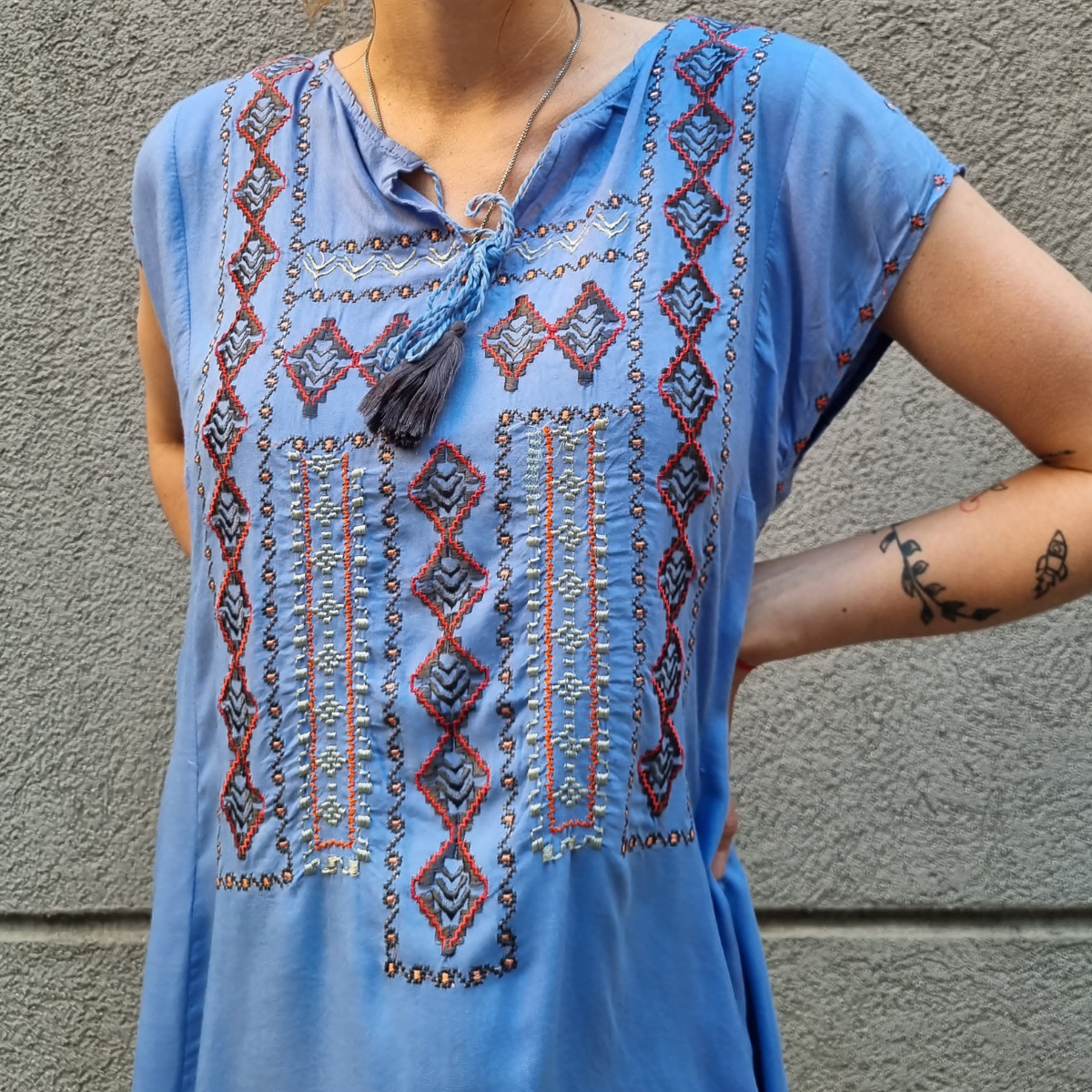 Blusa Vestido Bordado Cordon Talles Grandes - Imagen 18