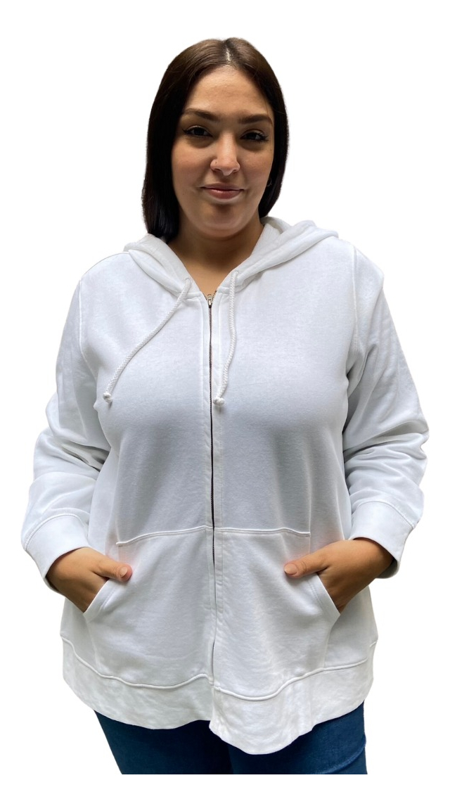 Campera Hoodie Mujer Talles Grandes Abrigada Algodón Premium - Imagen 8