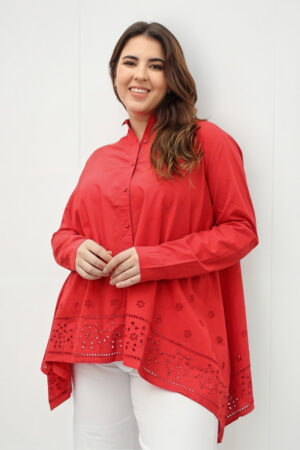 Camisa U.c. Benetton Algodón Broderie Picos T Grande Anaandi