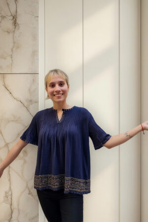 Blusa Iconic Plizas Apliques Importada De India