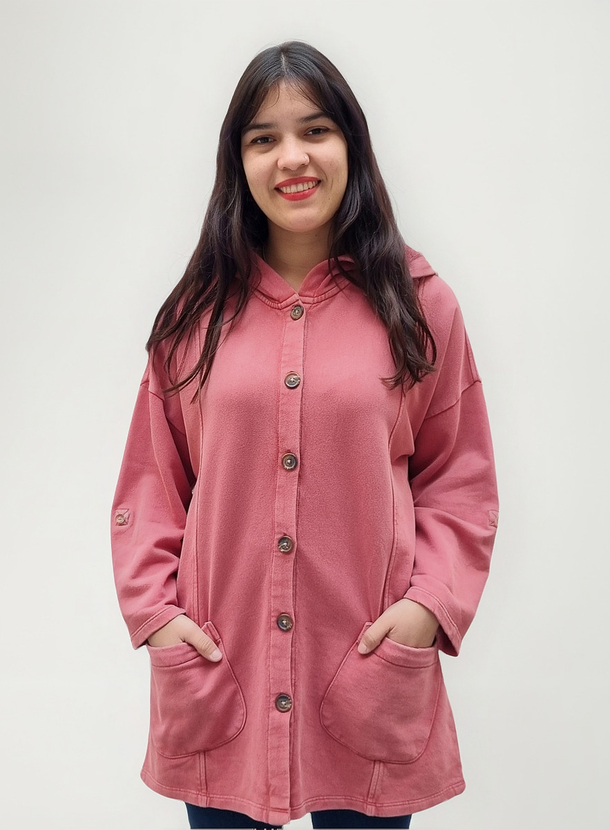 Campera Hoodie Mujer Talles Grandes Abrigada Algodón Premium - Imagen 17