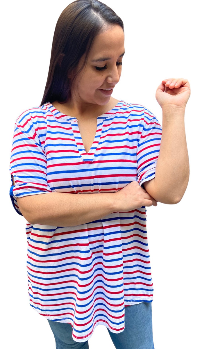 Remera Kim Rogers Rayada Talle Grande Importado - Imagen 9