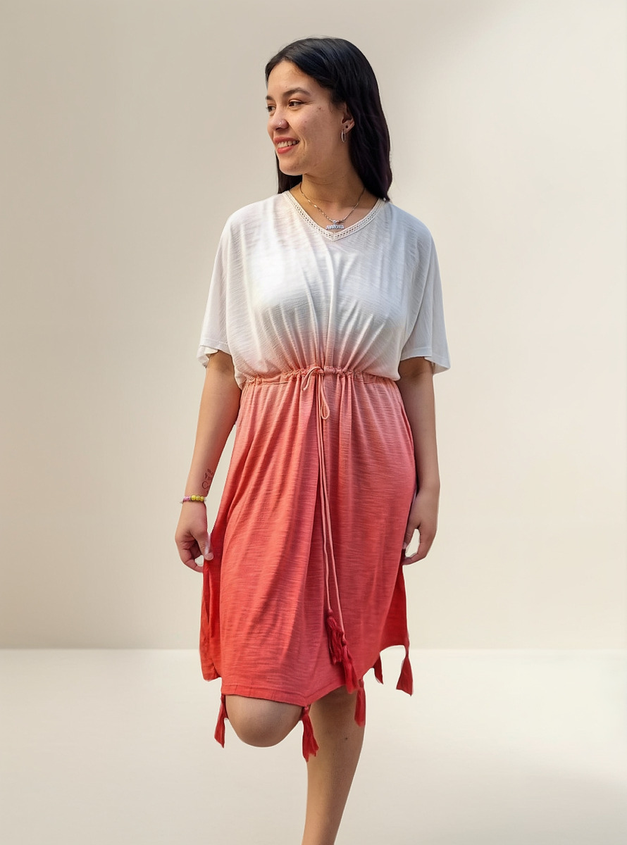 Vestido Kaftan Degrade Playero Amplio Super Suave Importado