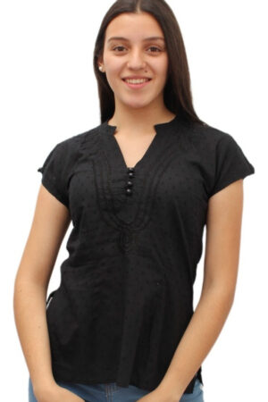 Blusa Hindu Janta Bordada Algodon Talle Grande Importada