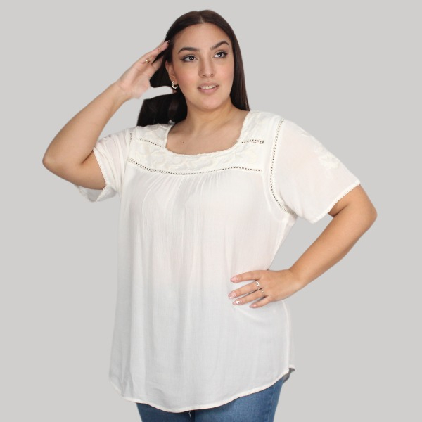 Blusa Remera Bordada Talle Grande Mujer Importado - Imagen 5