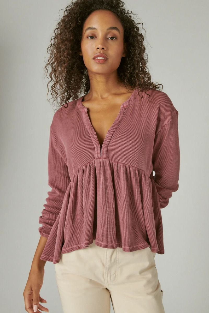 Blusa Lucky Brand Waffle Peplum Top Talle Grande Algodón100% - Imagen 13