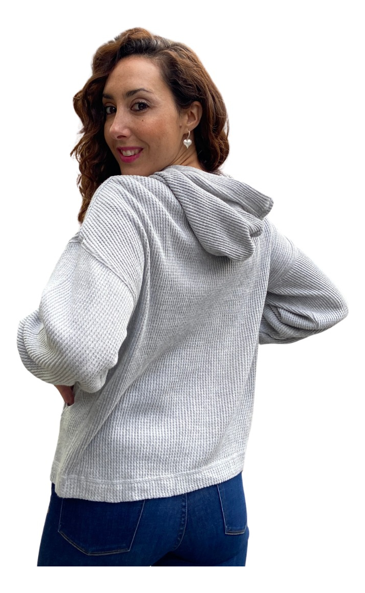 Buzo Kanguro Texturado Capucha Calidad Premium Style&Co - Imagen 4