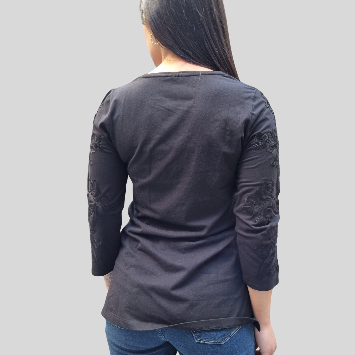 Blusa Remera Manga 3/4 Bordado Mujer Calidad Premium - Imagen 6