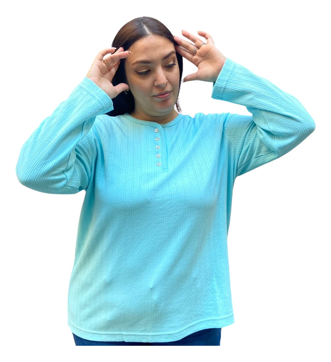 Remera Blusa Mujer Talles Grandes Escote 5 Botones - Imagen 18