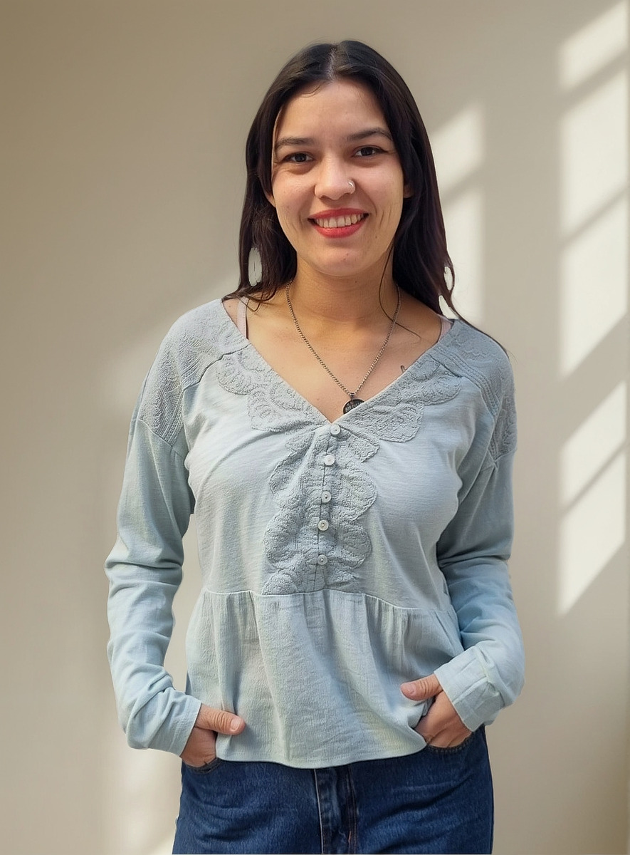 Blusa Remera Manga Larga Talle Grande Broderie Importado - Imagen 13