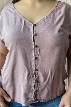 Blusa Mujer Lisa Verano Abotonada Talle Grande Importada