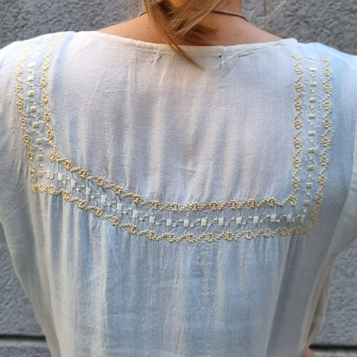 Blusa Vestido Bordado Cordon Talles Grandes - Imagen 12