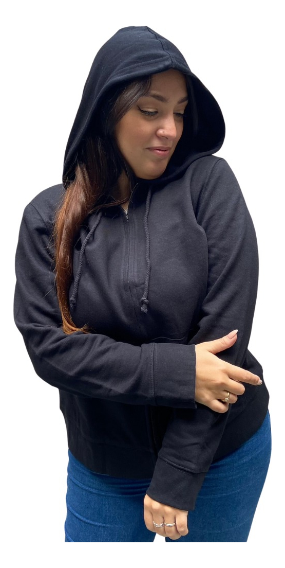 Campera Hoodie Mujer Talles Grandes Abrigada Algodón Premium - Imagen 24