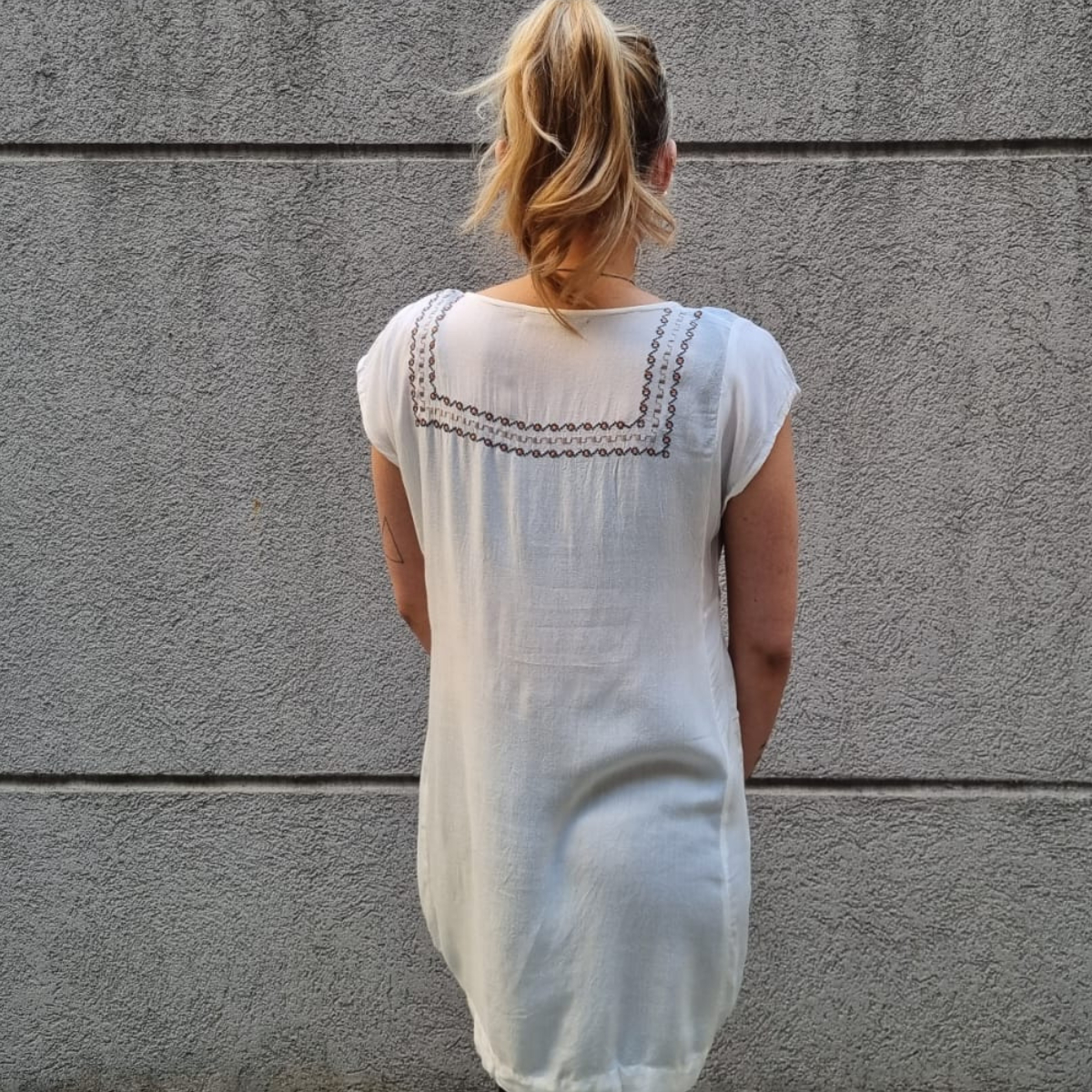 Blusa Vestido Bordado Cordon Talles Grandes - Imagen 2