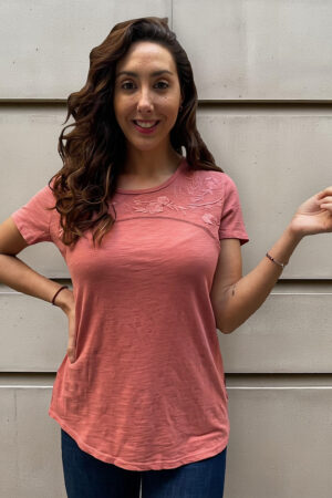 Remera Blusa Natural Bordada Talle Grande Importada