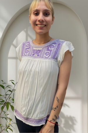 Blusa Regata Bordado Hilo Talle Grande Importado India