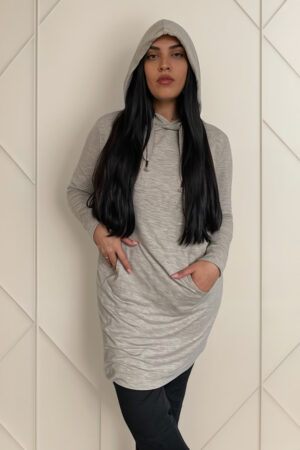 Maxi Buzo Kanguro Largo Amplio Algodón Premium Importado