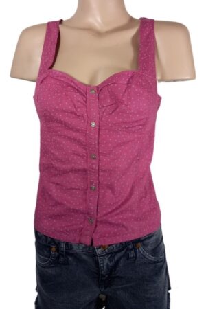 Musculosa Hinge Con Botones 100% Algodon