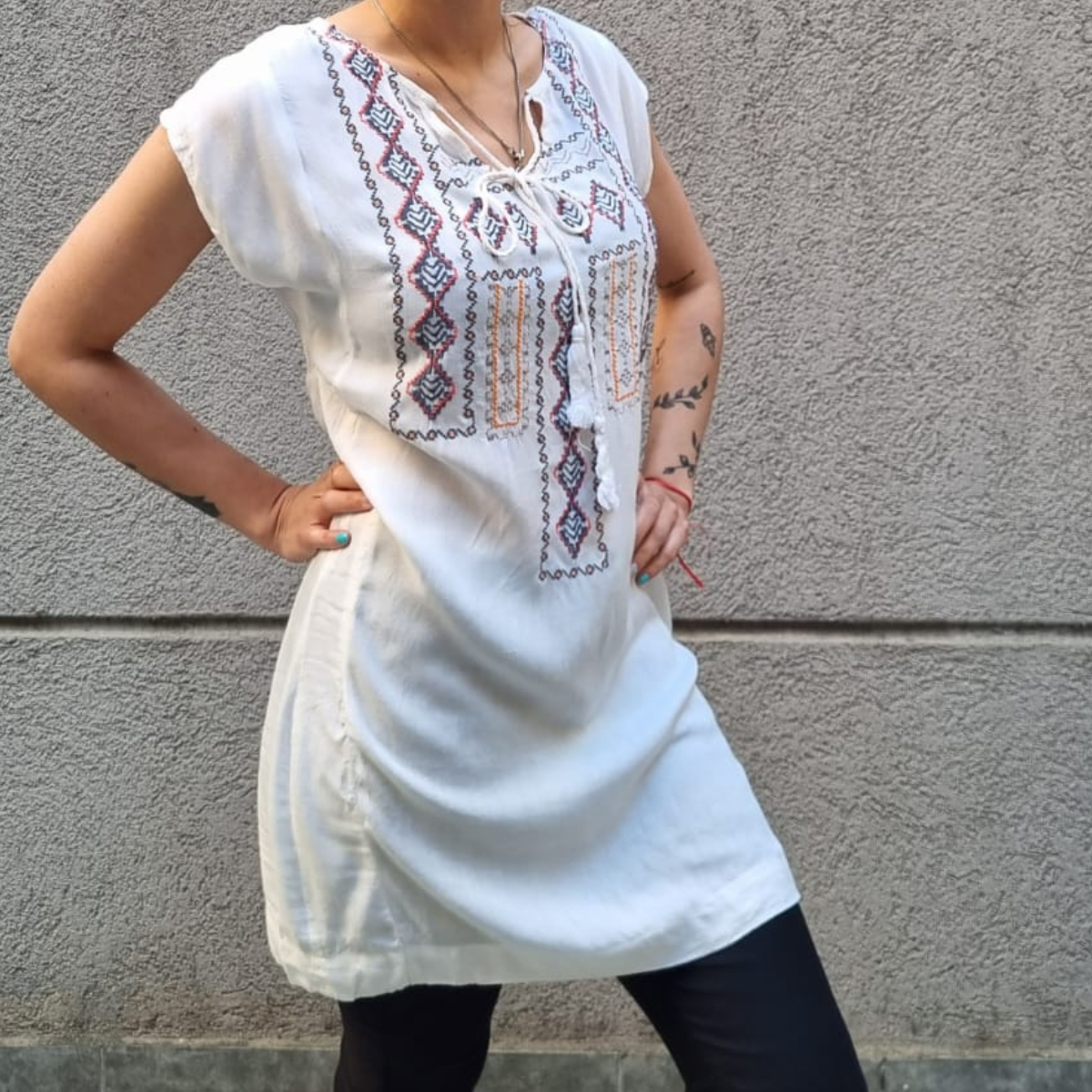 Blusa Vestido Bordado Cordon Talles Grandes - Imagen 5