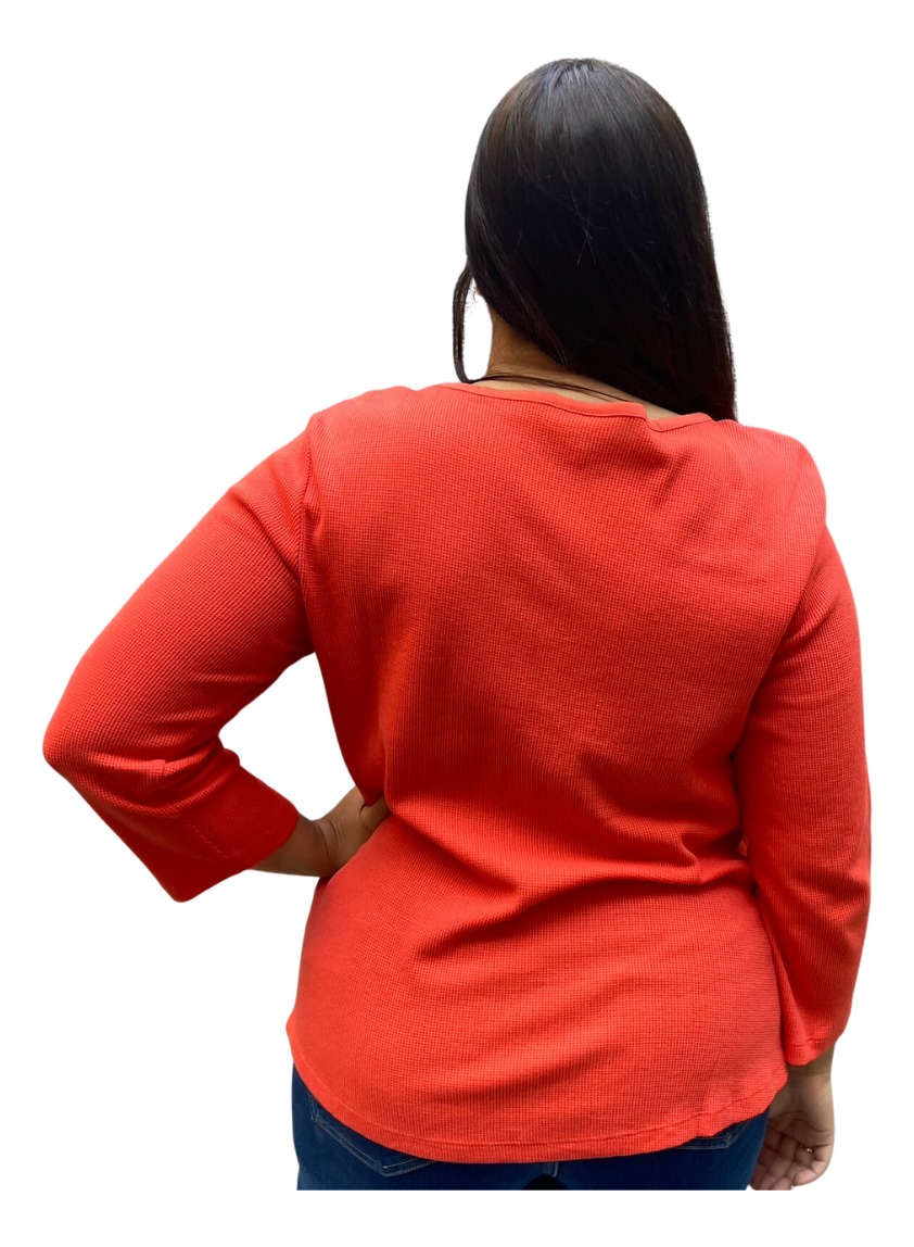 Remera Blusa Mujer Talles Grandes Manga Tres Cuartos Algodón - Imagen 32