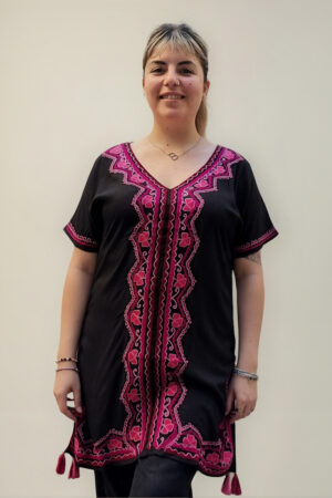 Vestido Tunica Hindu Bordado Fiesta Verano Importado