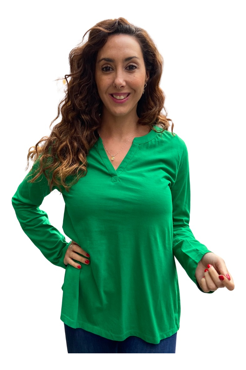 Blusa Remera Básica Mujer Escote En V Amplia Calidad Premium - Imagen 6