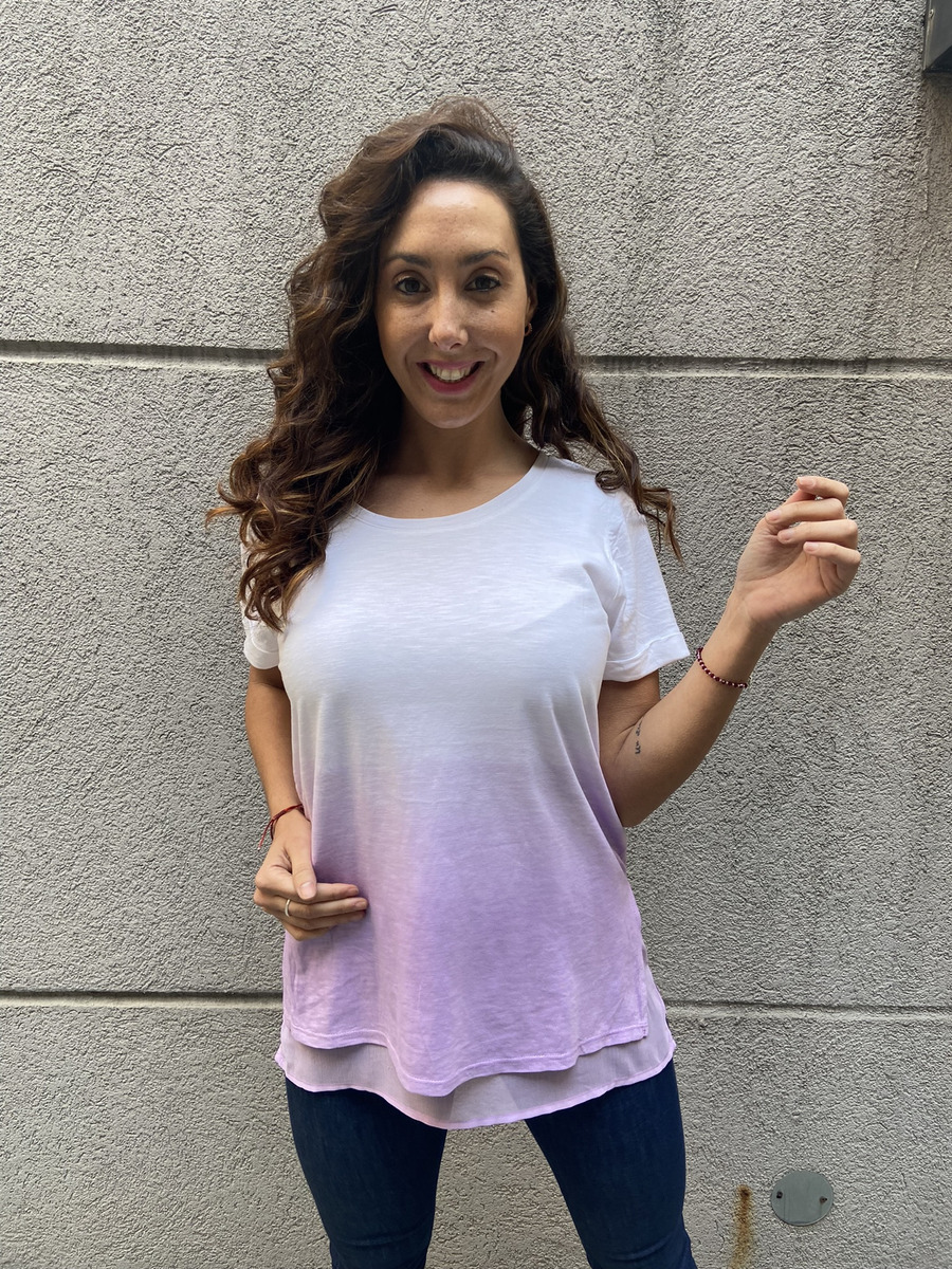 Remera Blusa Degrade Volado Gasa Talle Grande Importado - Imagen 2
