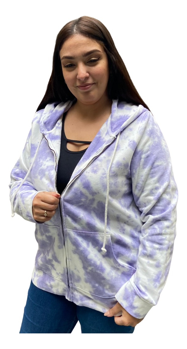 Campera Hoodie Mujer Talles Grandes Abrigada Algodón Premium - Imagen 5