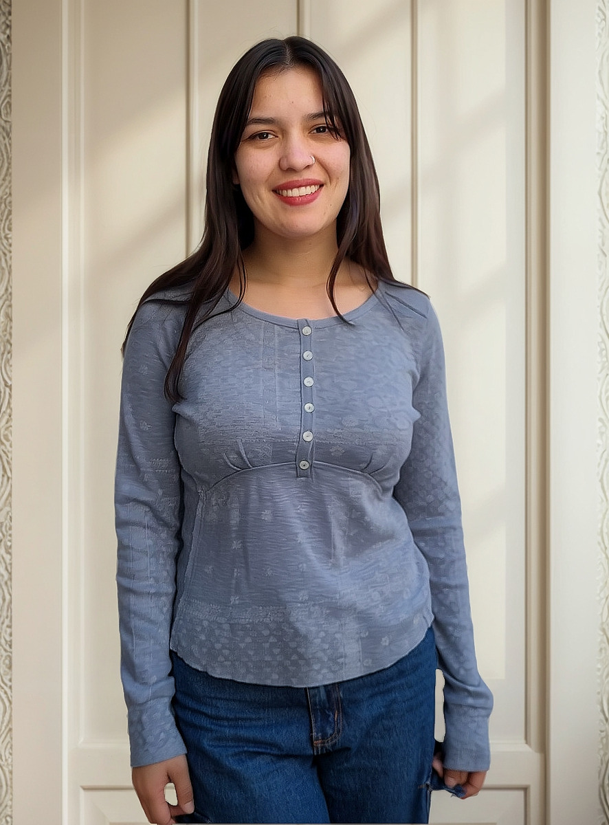 Blusa Remera Lucky Brand Manga Larga Algodon 100% Importada - Imagen 5