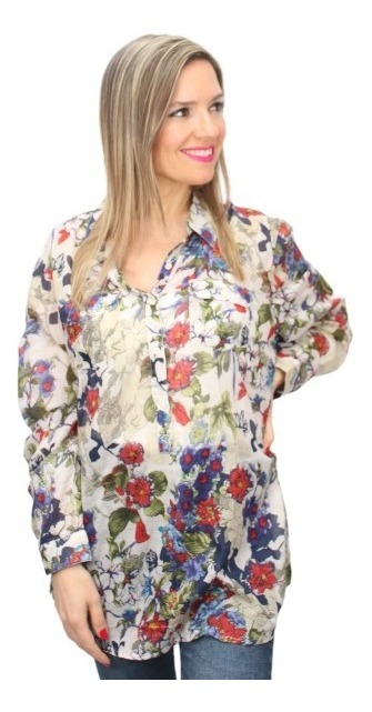 Blusa Camisa Cotton Daisy Floreada Talle Grande Importada - Imagen 13