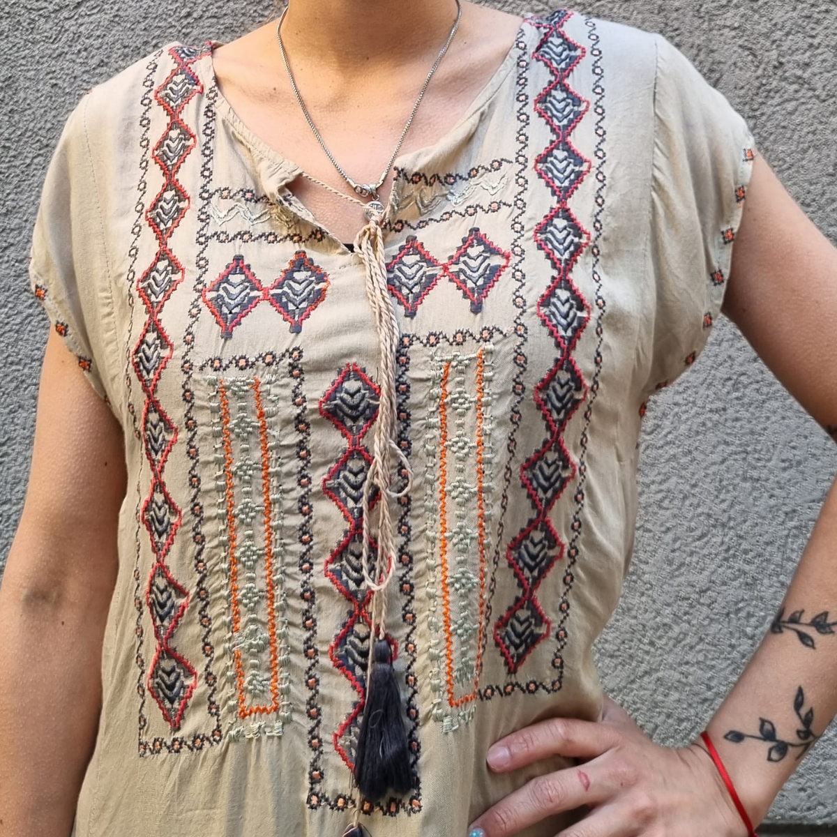 Blusa Vestido Bordado Cordon Talles Grandes - Imagen 23