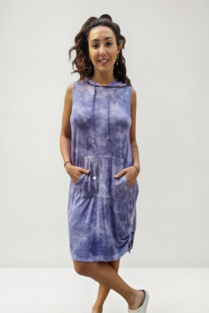 Vestido Kanguro Remeron Corto Modal Batik Con Capucha Verano