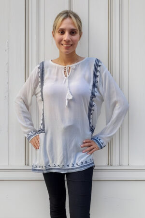 Blusa Passport Bordado Cordon Talle Grande Importado India