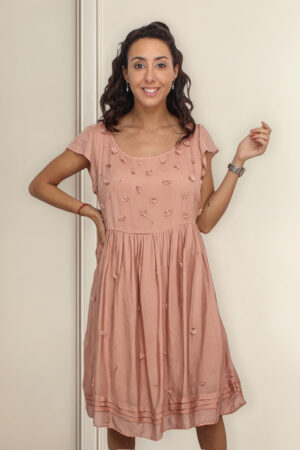 Vestido Dorothy Crepe Mujer Talle Grande Detalle Piedra