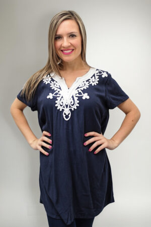 Tunica Magnolia Grace Bordada Crep Viscosa Importada